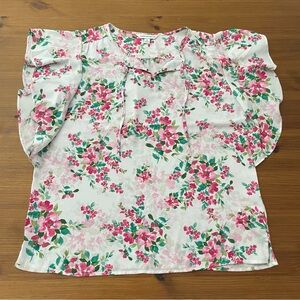 Counterparts Pink and Green Floral Blouse - Medium